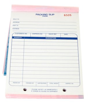 Pad Blank Packing Slips Invoices Isolated White clipart