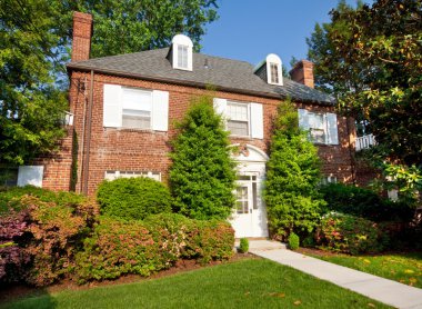 Georgian Colonial Style Brick Single Family House Washington DC clipart