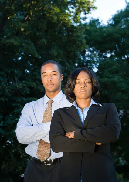 Ισχύς δύο αφρικανική αμερικανική επιχειρηματική ομάδα — Φωτογραφία Αρχείου