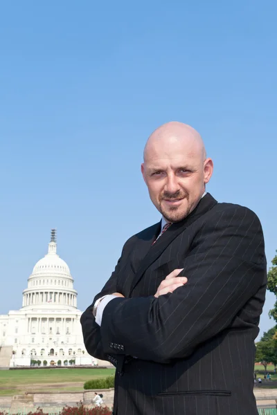 Confident Power Broker Lobbyist US Capitol — Stock Photo, Image