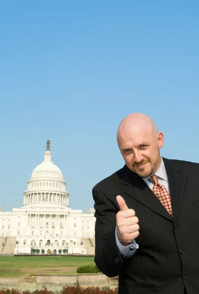 stock image Lobbyist Thumbs Up Caucasian Man US Capitol