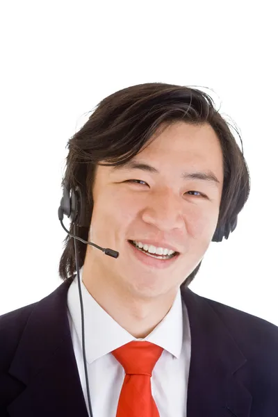 stock image Asian Man Customer Service Representative Head Set