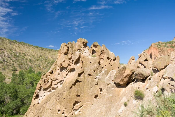 Depositi di ceneri Valles Caldera Bandelier Monumento Nazionale Nuovo Messico — Foto Stock