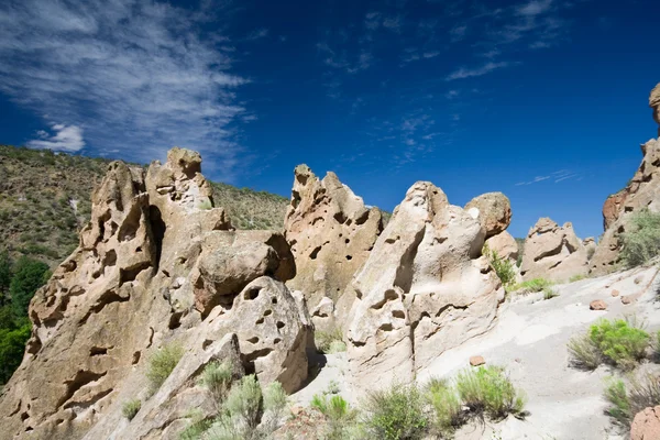 Ash deposito's valles caldera bandelier monument usa — Stockfoto