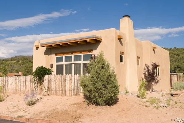 Adobe Single Family Home Suburban Santa Fe NM — Stock Photo, Image
