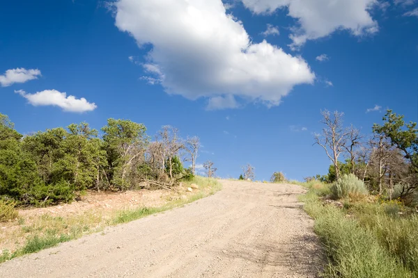 Dirt Road Hill Fuera de Santa Fe Nuevo México Cielo — Foto de Stock