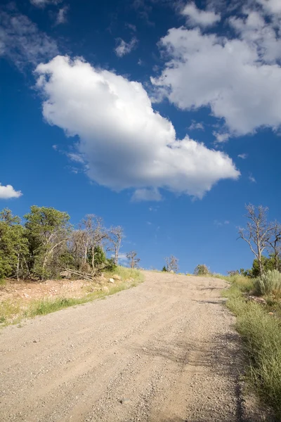Dirt Road Hill Fuera de Santa Fe Nuevo México Cielo —  Fotos de Stock