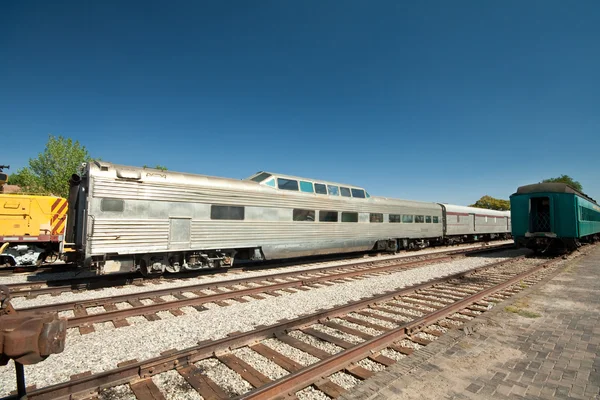 Stopte railroad trein observatie auto siding santa fe, nieuwe mexi — Stockfoto