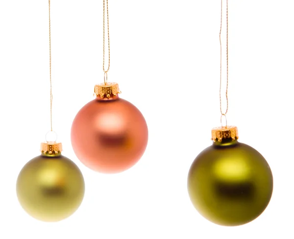 stock image Pastel Pink Salmon Green Christmas Balls Isolated