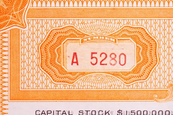 Número da série Old Stock Certificado Ornate Design — Fotografia de Stock