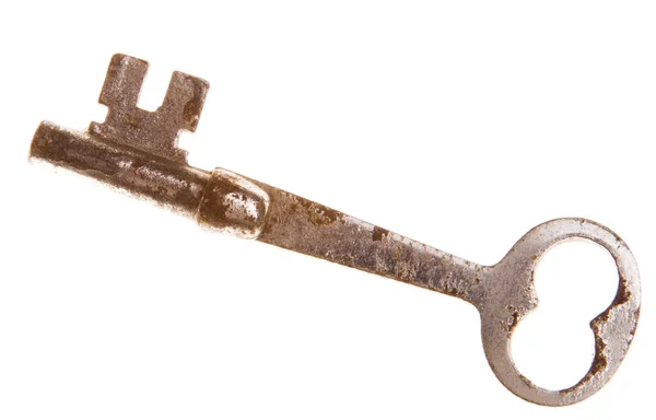 Old Skeleton Key Isolated on White Background — Stock Photo, Image