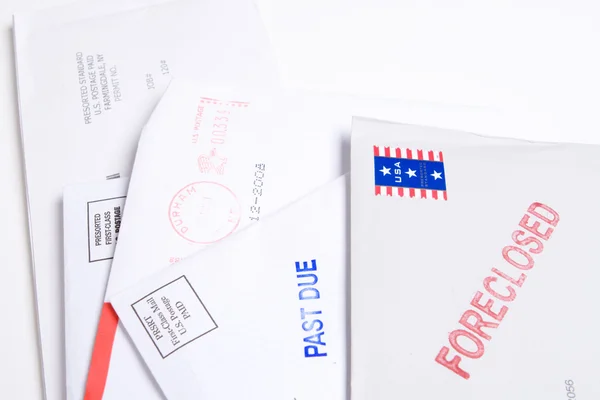 Kupie poczty opieczętowane wykluczone przeszłości ze względu na białym tle — Zdjęcie stockowe