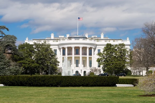 White House South Lawn Blue Sky Washington DC — Stock Photo, Image