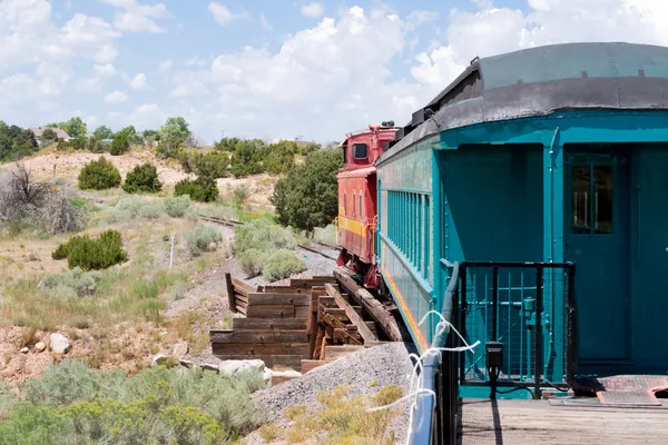 Kambuz rocznika wagonu na południe od santa fe w Nowym Meksyku — Zdjęcie stockowe