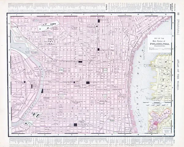 City Street Mapa de Philadelphia, Pennsylvania, Estados Unidos da América — Fotografia de Stock