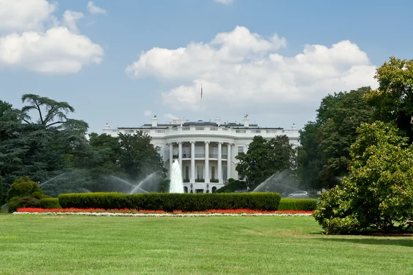 Maison Blanche Pelouse Sud avec fontaine Washington DC — Photo