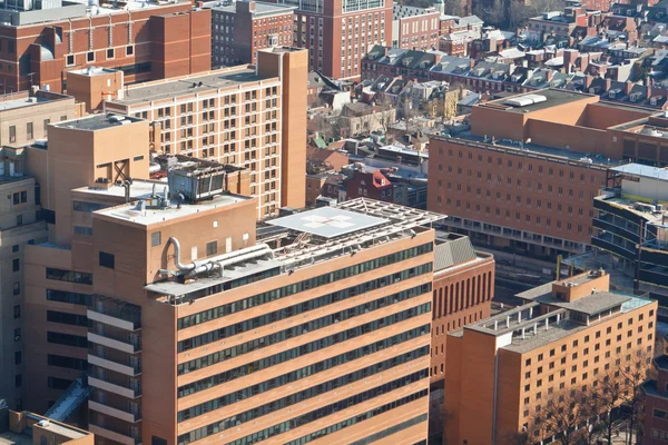 Edificios de ladrillo alto Helipad Philadelphia PA España — Foto de Stock
