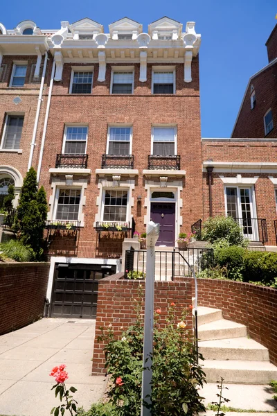 Elegant Federal Red Brick Row Home Washington DC — Stock Photo, Image