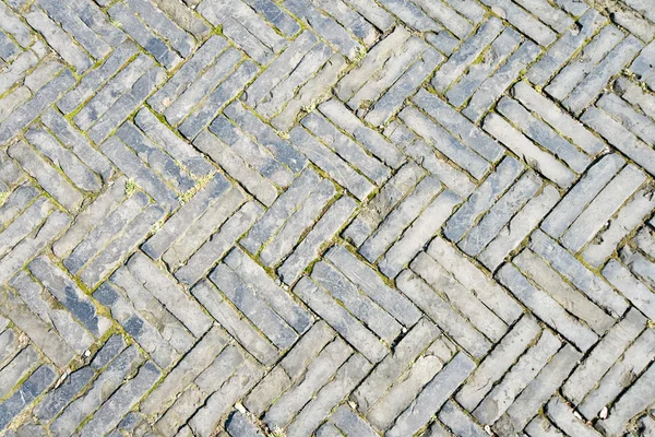 Full Frame Zigzag Brick Pattern, marciapiede nella vecchia Shanghai Cina — Foto Stock