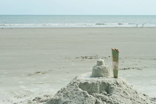 stock image Sand Castle On Beach Hilton Head South Carolina