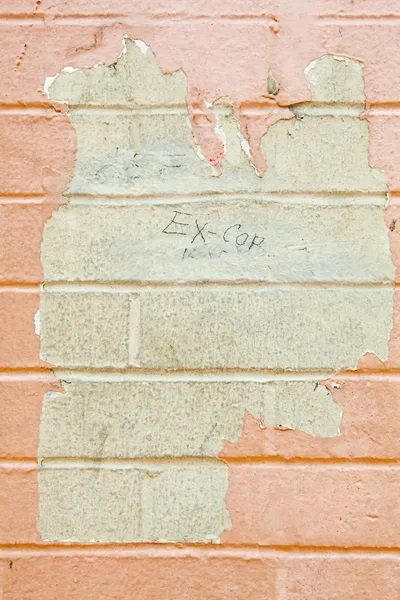 XXXL Paint Peeling Off Grungy Beige Brick Wall Grafitti Cop