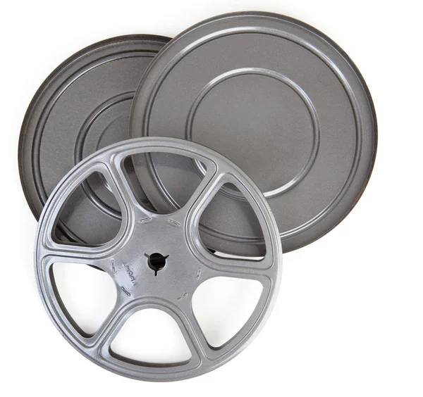 stock image Vintage Metal 8MM Movie Reel and Case Tin