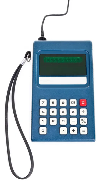 Calculadora plug-in vintage con asa de correa aislada en blanco B — Foto de Stock