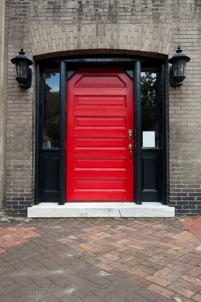 Red Door Old Building Savannah Georgia — Stock Photo, Image