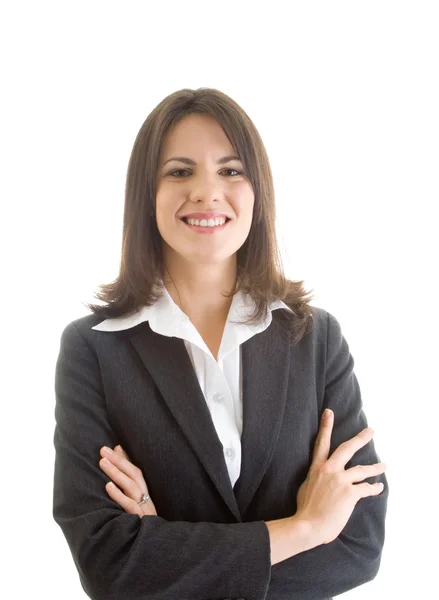 Confident Business Woman, Arms Crossed, Isolated Stock Picture