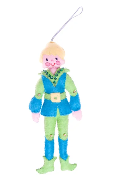 Cute Christmas Ornament Boy Elf Isolated — Stock Image Cute Christmas Ornament Boy Elf Isolated Royalty Free Stock Photos