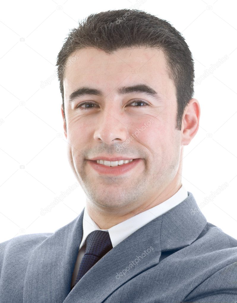 Head Shot of Caucasian Hispanic Man Smiling at Camera