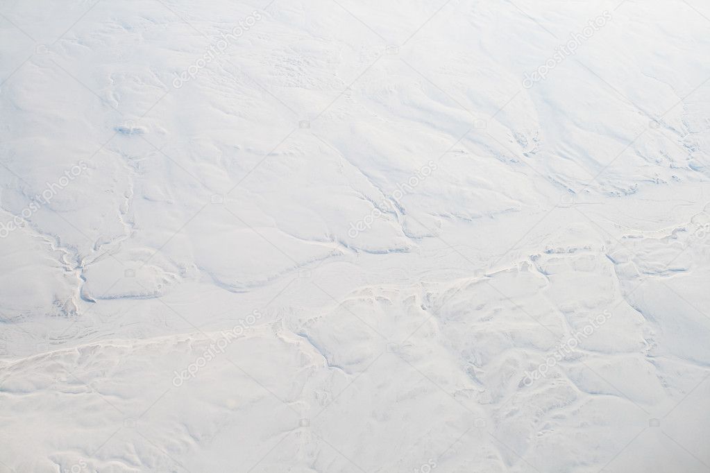 Air Snowy Frozen River Cliff Baffin Island Canada