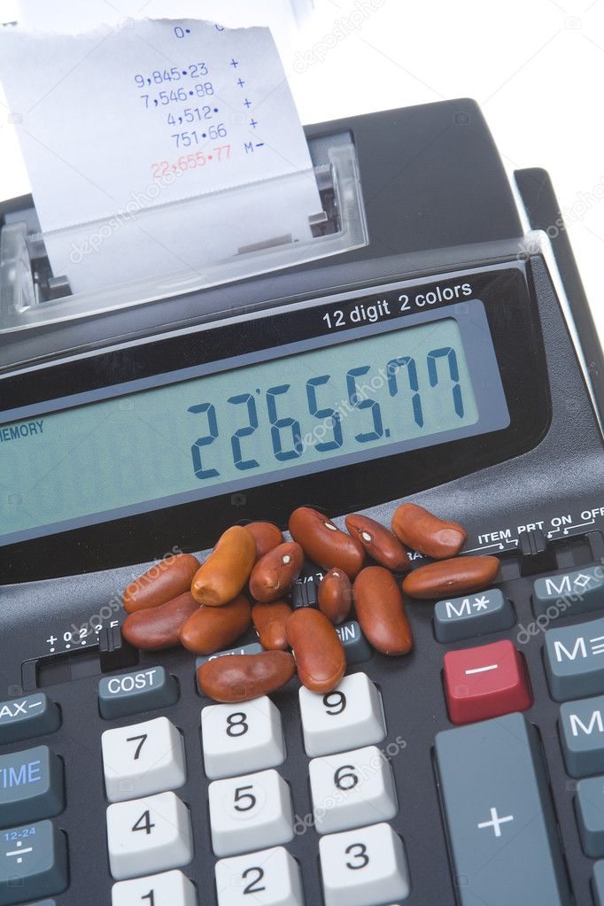 Adding Machine Kidney Bean Counter Pile Accounting
