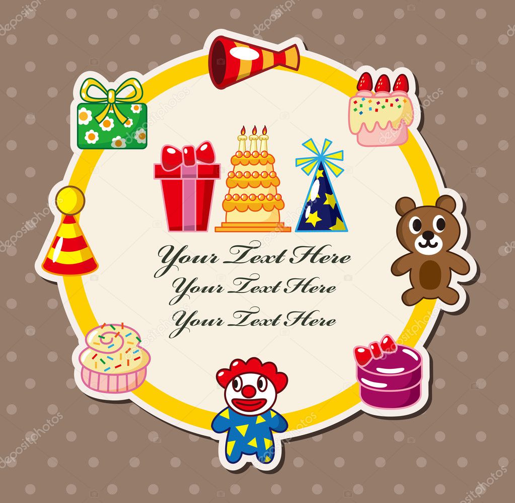 Cartoon birthday card Stock Vector Image by ©mocoo2003 #7798433