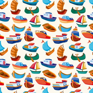 Seamless boat pattern clipart