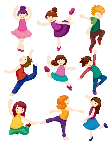 Set ballerino dei cartoni animati — Vettoriale Stock