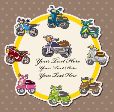 cartoon motorcycle card clipart