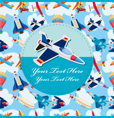 airplane card clipart