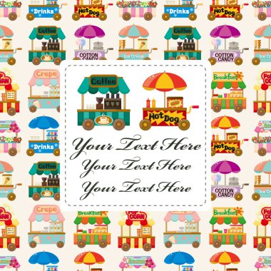 Cartoon market store car card clipart