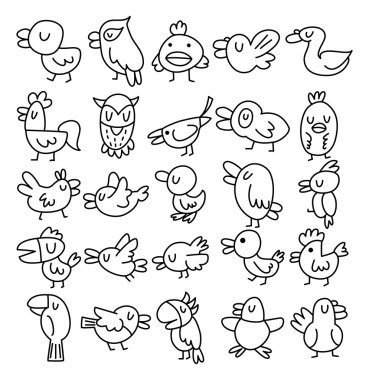 hand draw bird element clipart