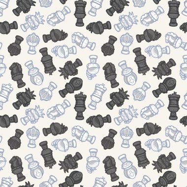 Cartoon chess seamless pattern