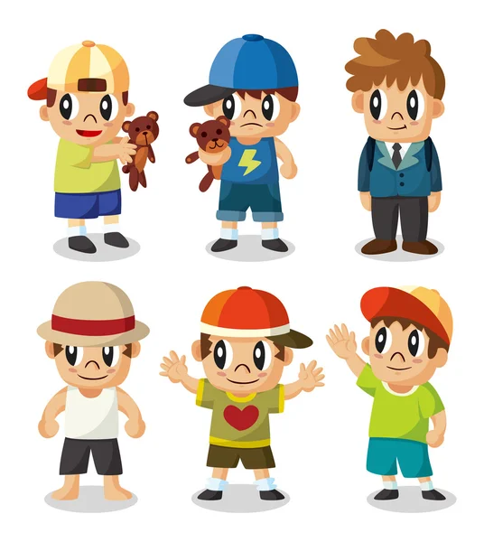 Set icona bambino cartone animato — Vettoriale Stock