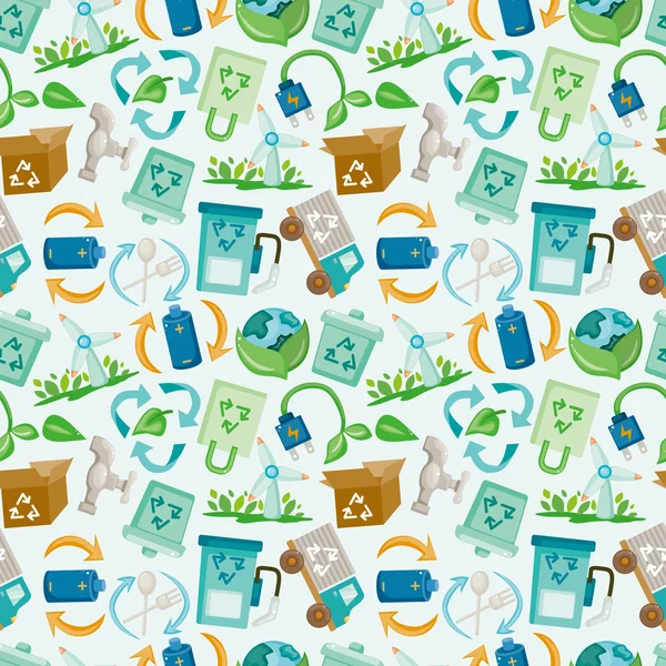 Seamless eco icon pattern — Stock Vector