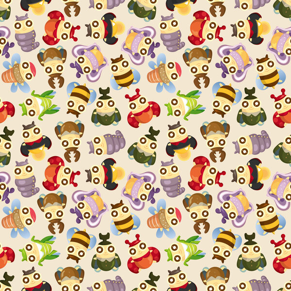 бесшовный рисунок жука-насекомого
