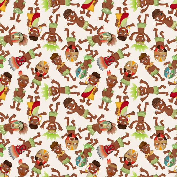 Cartoon Africa Indigenous seamless pattern — Stock Vector