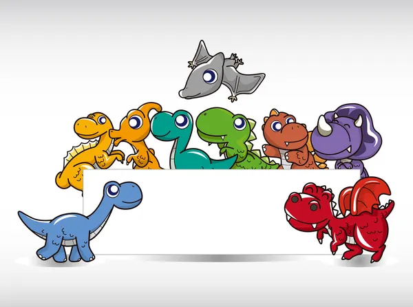 Karty dinozaurów — Wektor stockowy