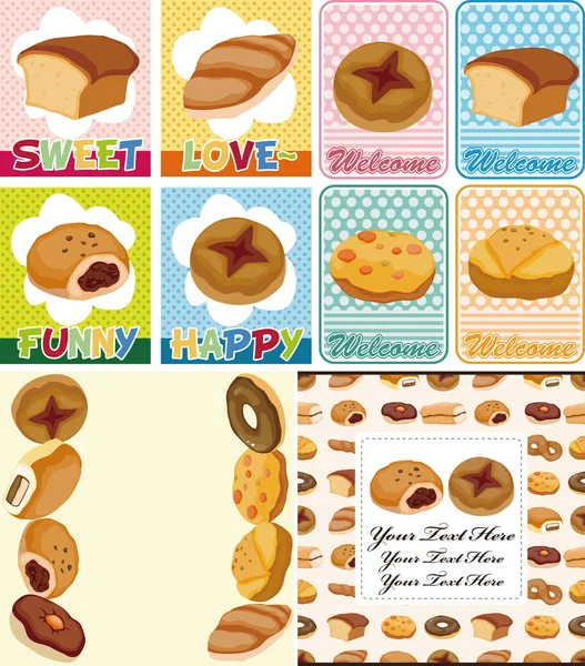 Cartoon bread card — Stock Vector