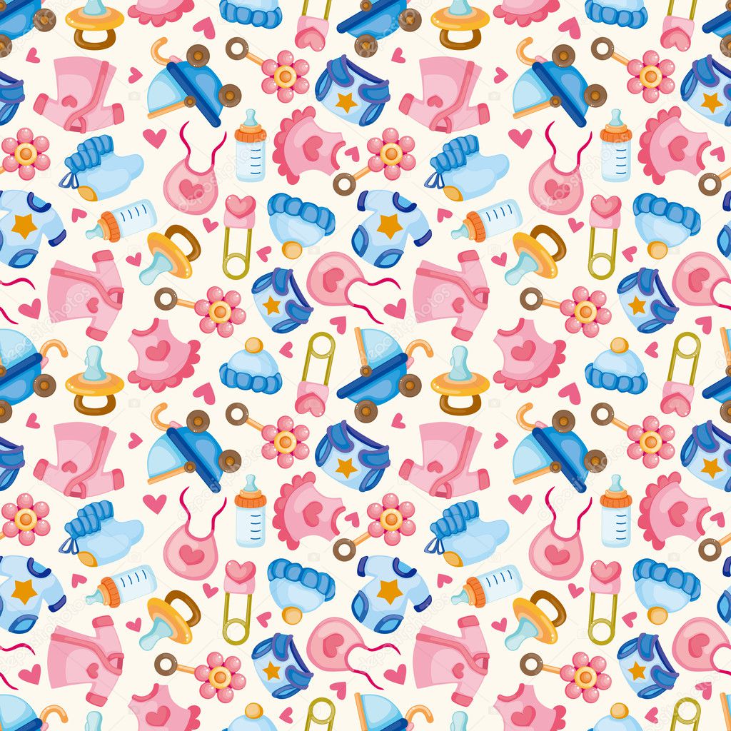 Seamless baby toy pattern — Stock Vector © mocoo2003 #7847005