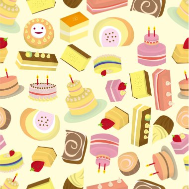 seamless Cakes pattern clipart