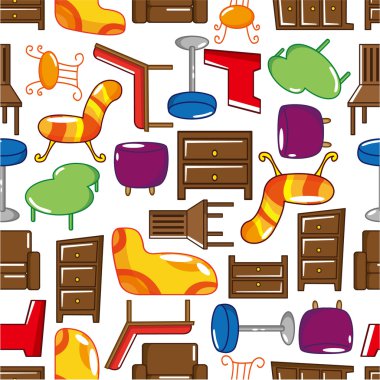 seamless Furniture pattern clipart